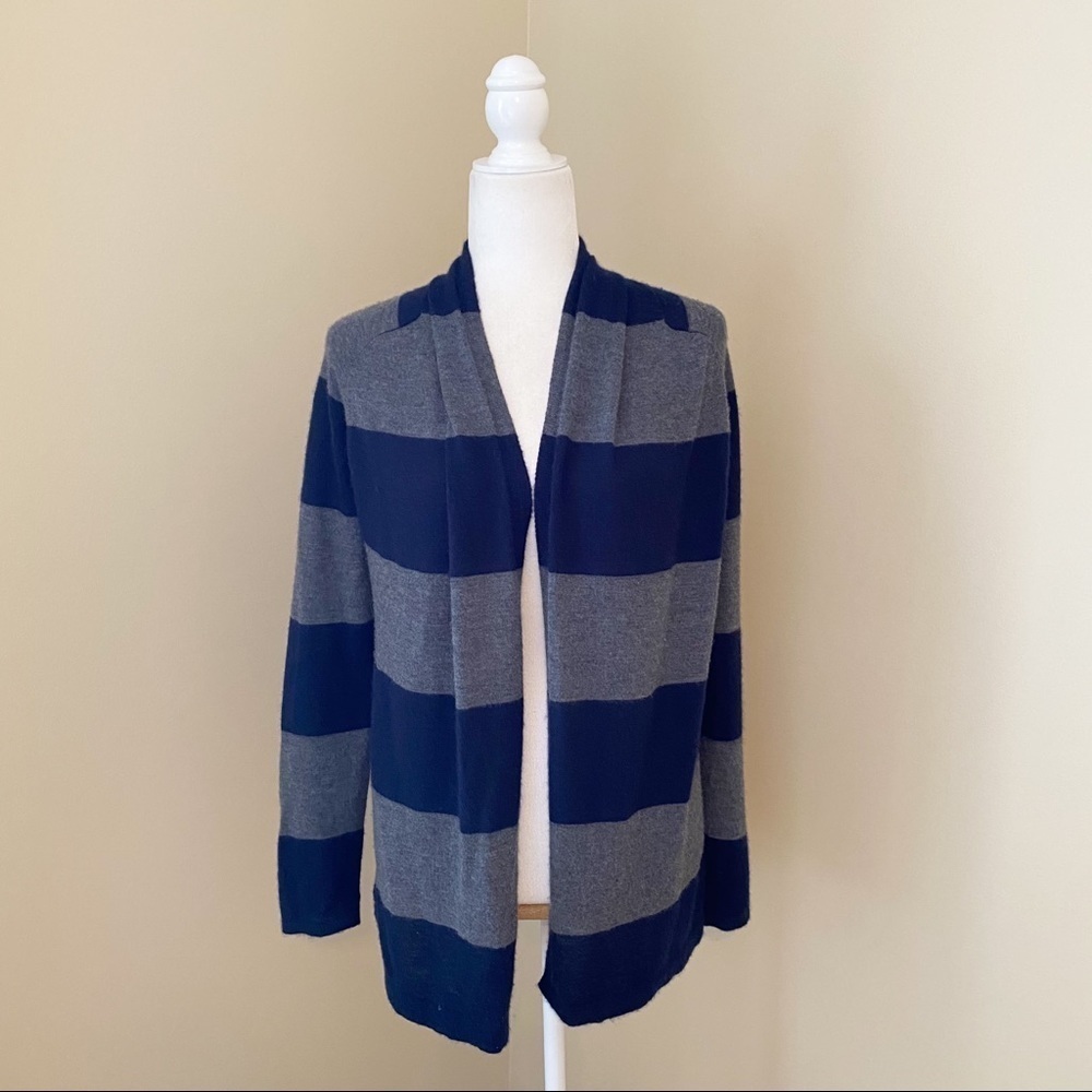 Theory 100% Cashmere Ashtry Gray Navy Open Cardigan - XS